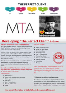 In-Salon Day - Developing “The Perfect Client” The Journey to 5 Star Clients. No need for new clients. (Includes your own CoachA course delivered by Ross Miller a licenced "Fantastic Hairdresser" coach