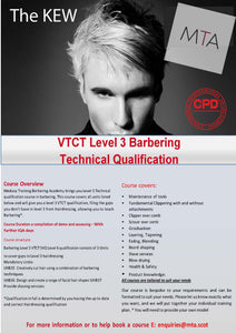 Level 3 Technical units in Barbering - Level 3 Hairdressing required